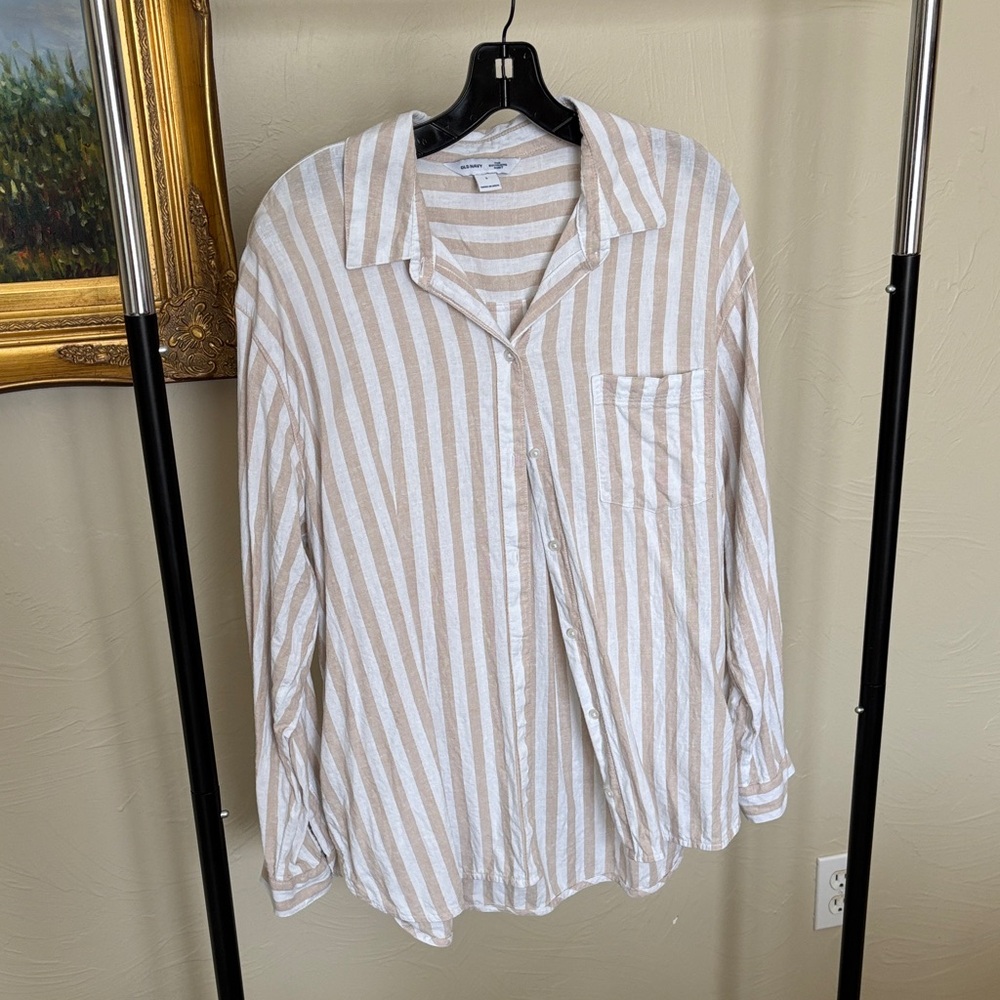 Old Navy Linen Striped Shirt
